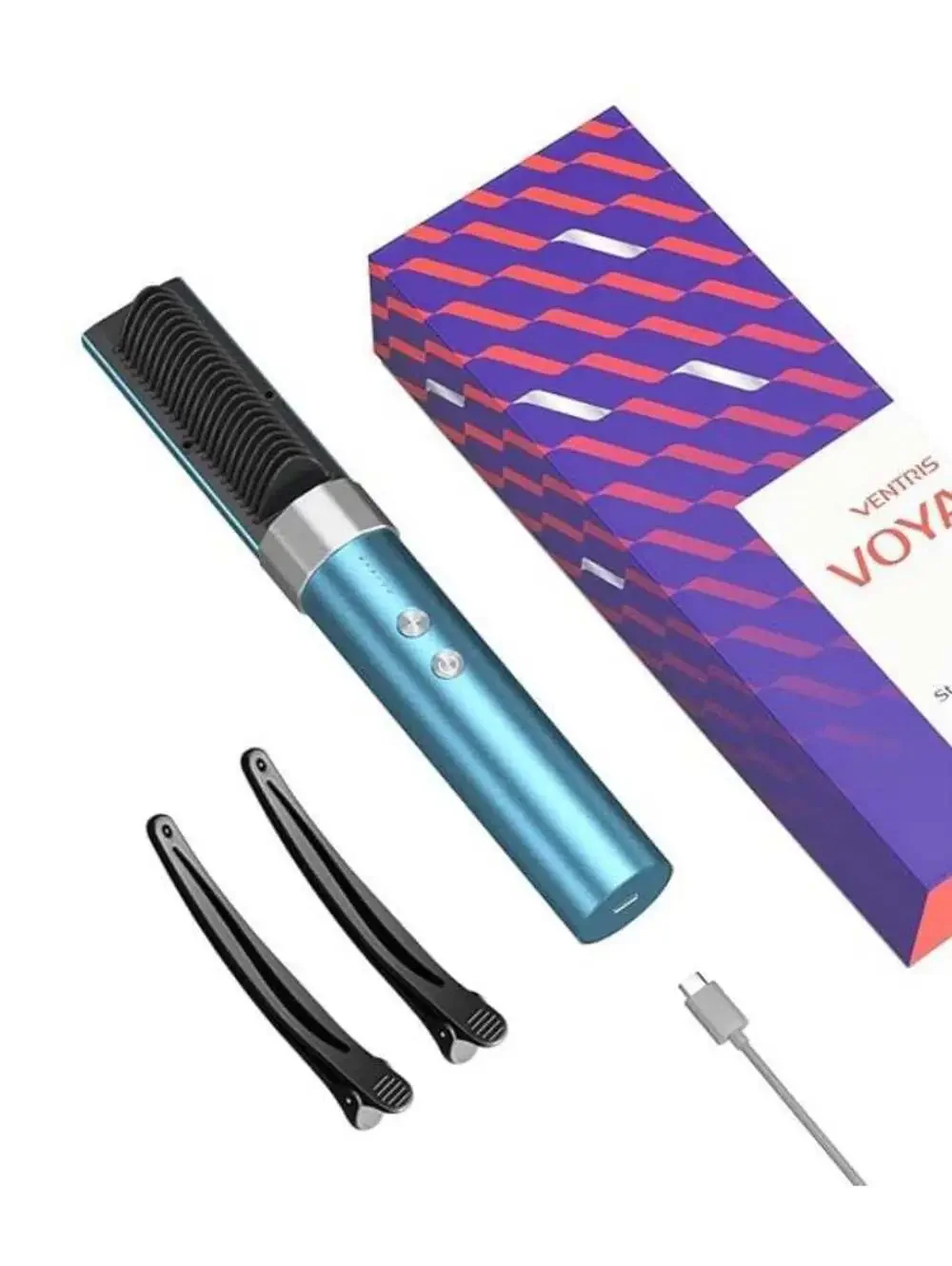VENTRIS VOYA Cordless Ionic Hair Straightener Brush - New/Sealed in Box